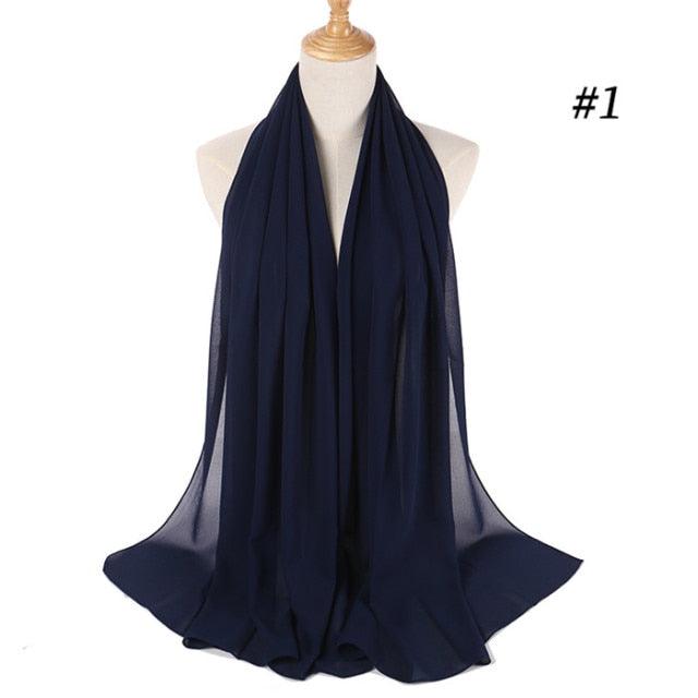 Winter Fashion Long Solid Color Soft Muslim Bubble Chiffon Hijab Scarf Shawls Hijab Elegant Scarf Wrap Lightweight Islamic Head Wear Escharpe Shawls Headband Wraps Lightweight Head Scarves Ladies Hijabs For Women