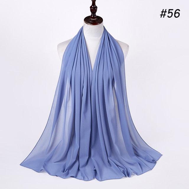Winter Fashion Long Solid Color Soft Muslim Bubble Chiffon Hijab Scarf Shawls Hijab Elegant Scarf Wrap Lightweight Islamic Head Wear Escharpe Shawls Headband Wraps Lightweight Head Scarves Ladies Hijabs For Women