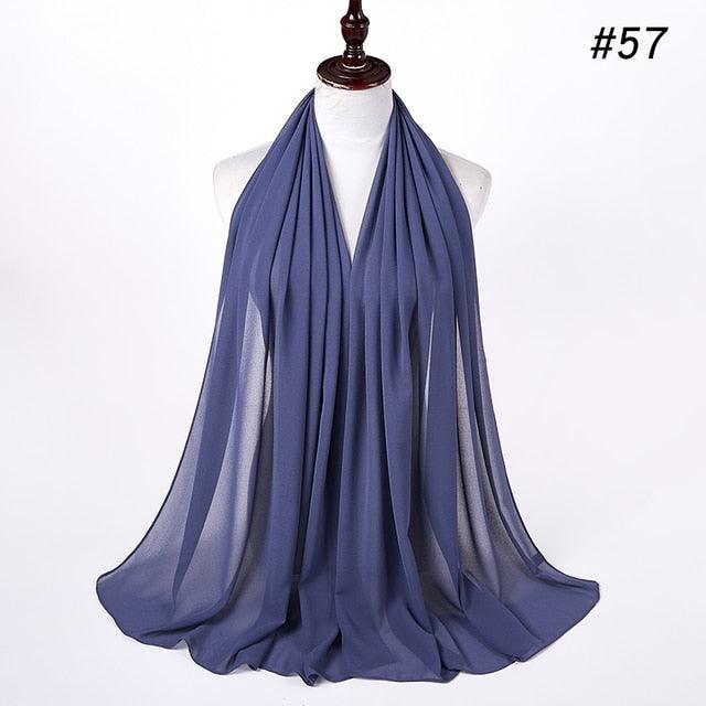 Winter Fashion Long Solid Color Soft Muslim Bubble Chiffon Hijab Scarf Shawls Hijab Elegant Scarf Wrap Lightweight Islamic Head Wear Escharpe Shawls Headband Wraps Lightweight Head Scarves Ladies Hijabs For Women