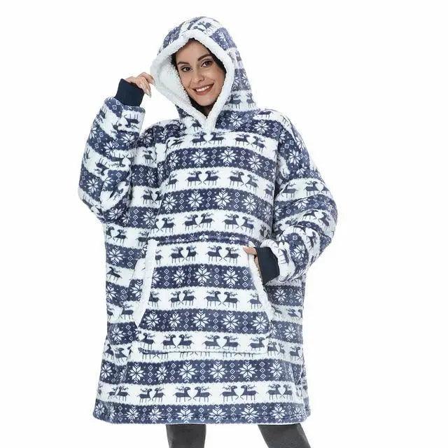 Winter Oversized Wearable Blanket Women Hoodies Sweatshirt TV Blanket With Sleeves Pullover Warm Soft Unisex Hoody Comfortable Sweatshirts For Autumn