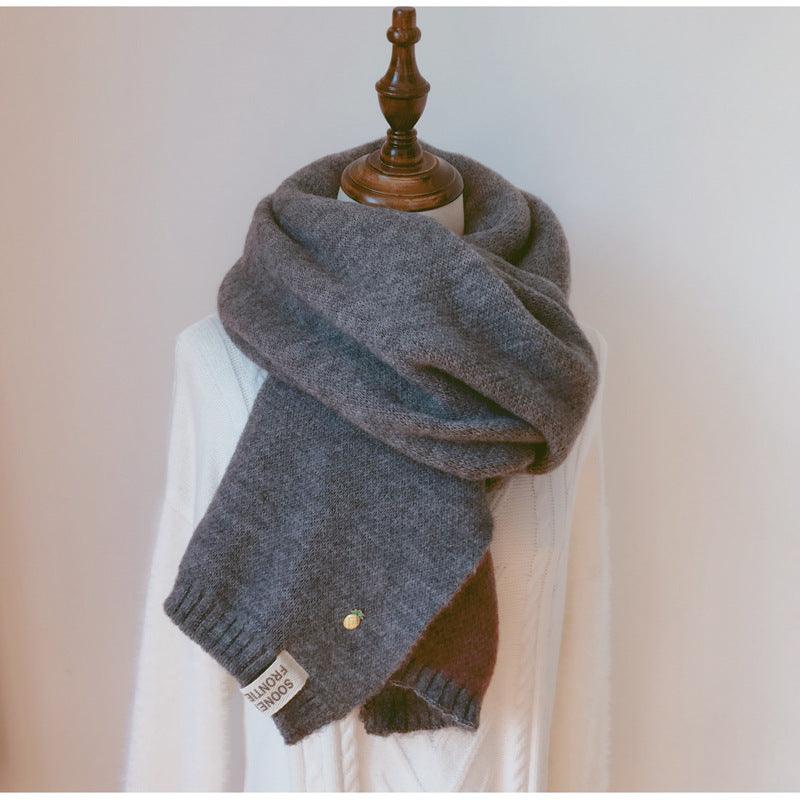 Winter Soft Solid Thicken Soft Lightweight Warm Scarf Cashmere Scarves Pashmina Shawls Wraps Scarves Pashmina Shawls Wraps Knitted Wool Long Scarf Women