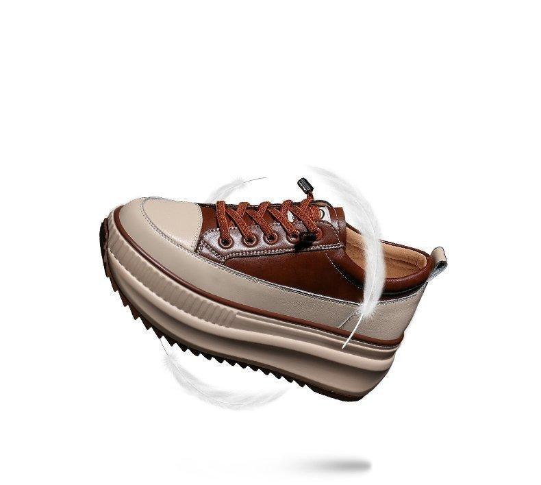 Winter Thich Womans Sneakers Warm Casual Vulcanized Shoes High Platform Boots Lace Up High Top Leather Sneakers Woman High Fashion Thick Soled Sports Walking Platform Shoes 7CM