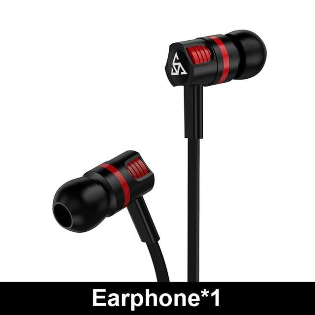 Wired in-Ear Headphones With Tangle-Free Cord Noise Isolating Bass Driven Sound Metal Earphones Carry Case Ear Bud Tips In-ear Earphone Super Bass Sound Sport Headset With Mic for Phones Ear Phone For Women 3.5mm