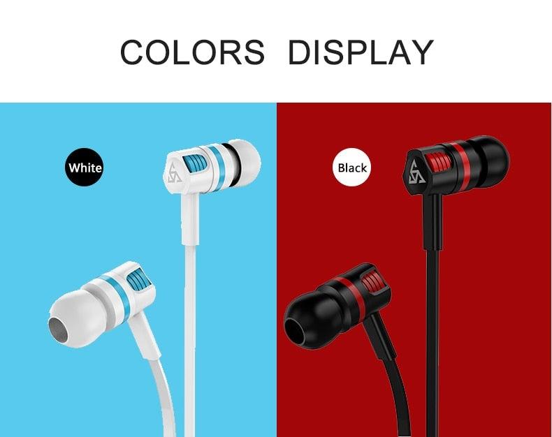 Wired in-Ear Headphones With Tangle-Free Cord Noise Isolating Bass Driven Sound Metal Earphones Carry Case Ear Bud Tips In-ear Earphone Super Bass Sound Sport Headset With Mic for Phones Ear Phone For Women 3.5mm