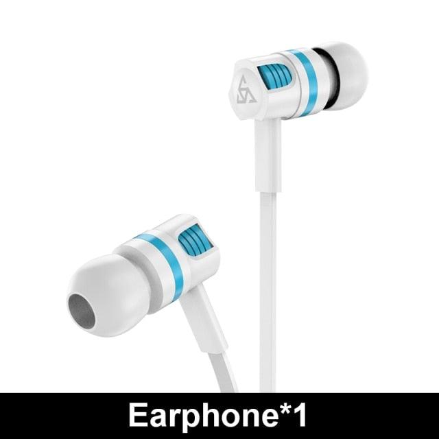 Wired in-Ear Headphones With Tangle-Free Cord Noise Isolating Bass Driven Sound Metal Earphones Carry Case Ear Bud Tips In-ear Earphone Super Bass Sound Sport Headset With Mic for Phones Ear Phone For Women 3.5mm