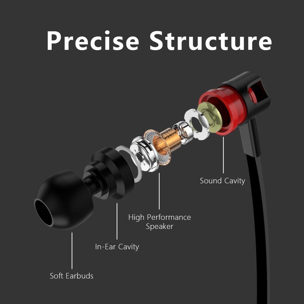 Wired in-Ear Headphones With Tangle-Free Cord Noise Isolating Bass Driven Sound Metal Earphones Carry Case Ear Bud Tips In-ear Earphone Super Bass Sound Sport Headset With Mic for Phones Ear Phone For Women 3.5mm