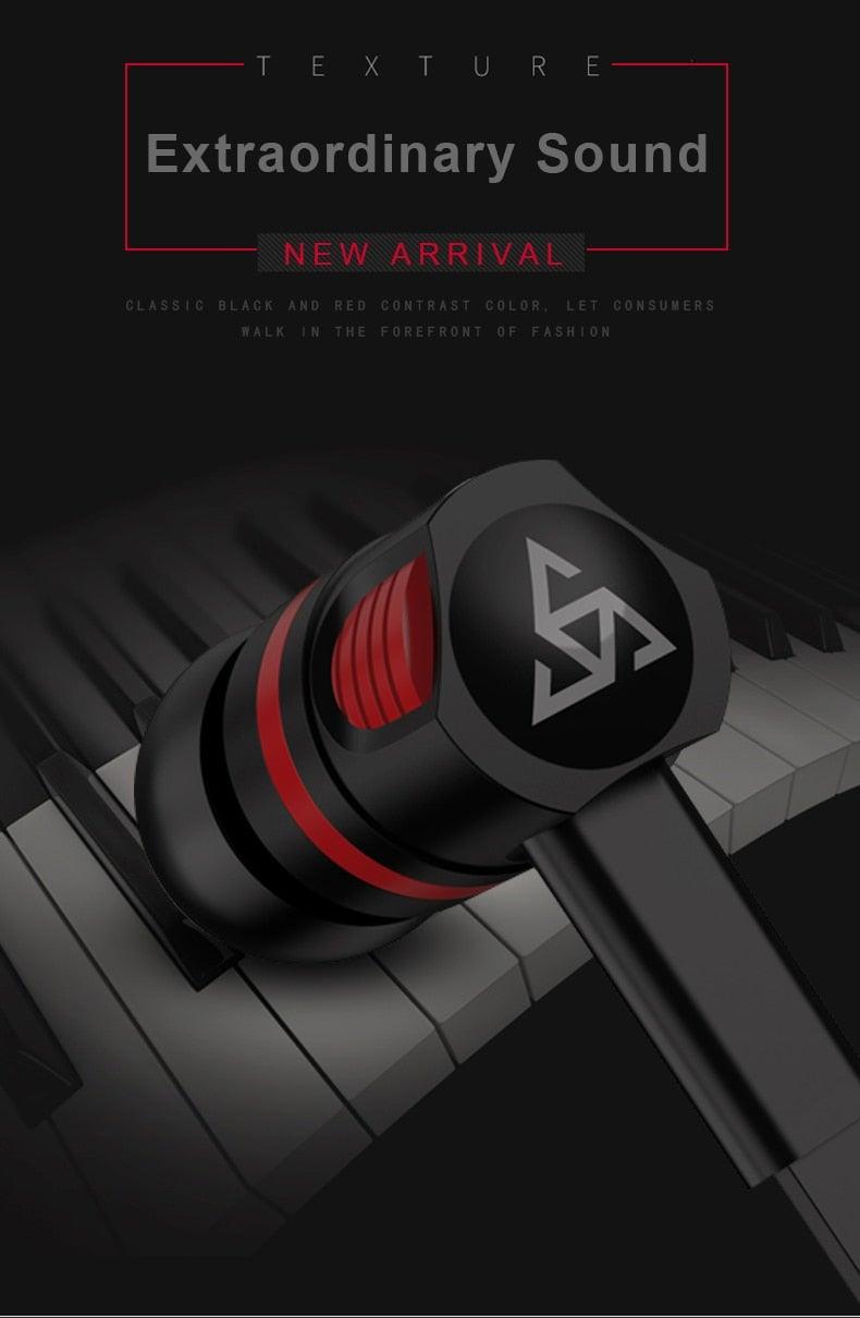 Wired in-Ear Headphones With Tangle-Free Cord Noise Isolating Bass Driven Sound Metal Earphones Carry Case Ear Bud Tips In-ear Earphone Super Bass Sound Sport Headset With Mic for Phones Ear Phone For Women 3.5mm