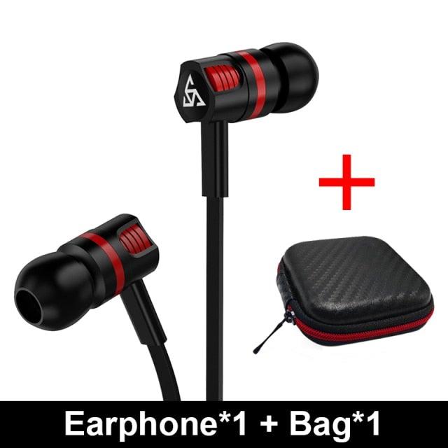 Wired in-Ear Headphones With Tangle-Free Cord Noise Isolating Bass Driven Sound Metal Earphones Carry Case Ear Bud Tips In-ear Earphone Super Bass Sound Sport Headset With Mic for Phones Ear Phone For Women 3.5mm