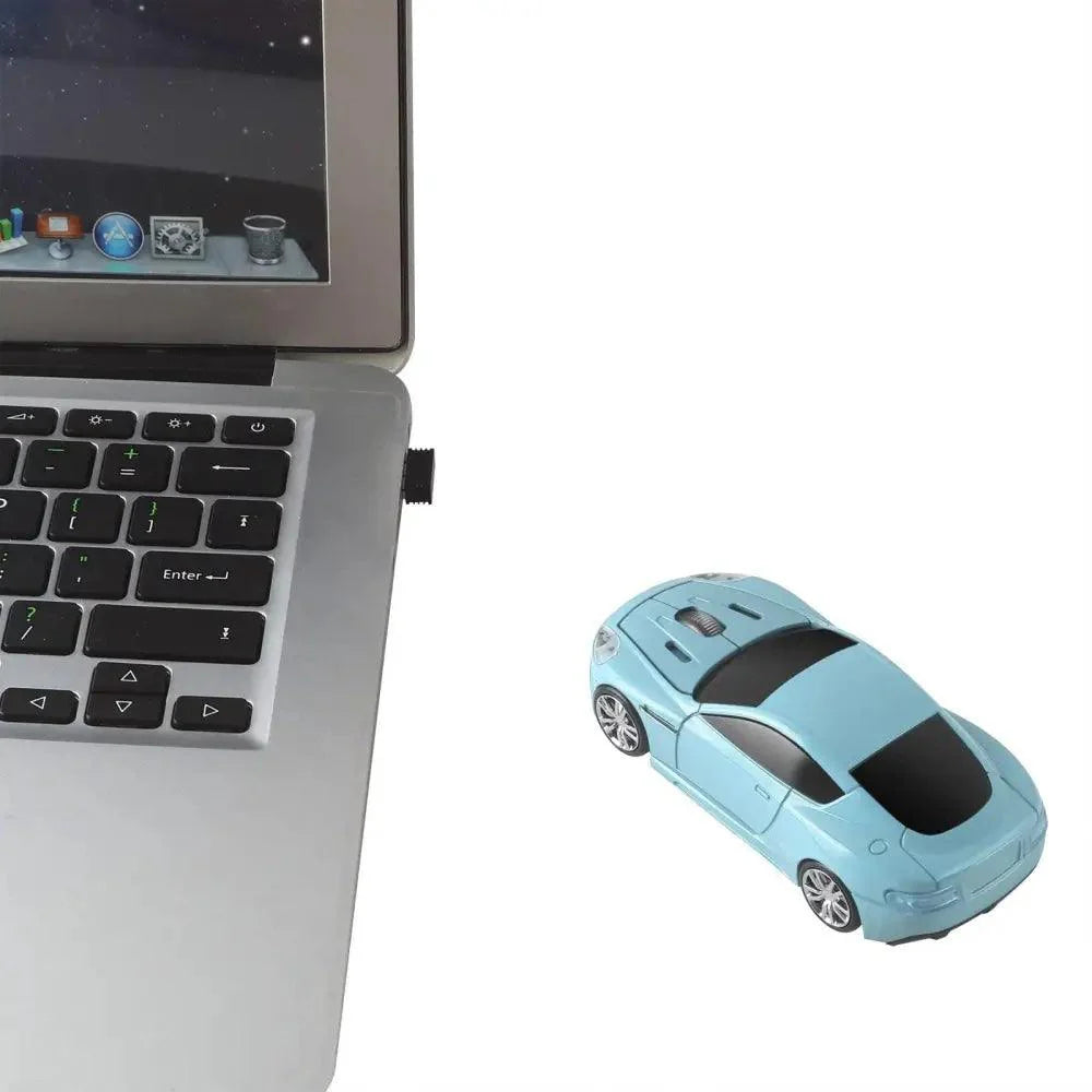 Wireless Mouse Blue Car Shaped Design 1600DPI Mouse USB Optical Ergonomic 3D Sports Car Mice For Laptop