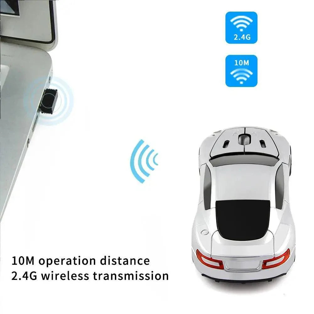 Wireless Mouse Blue Car Shaped Design 1600DPI Mouse USB Optical Ergonomic 3D Sports Car Mice For Laptop