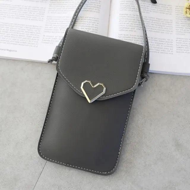 Women Bag Shoulder Transparent Bag Card Holders Girl Handbag Ladies PU Leather Clutch Phone Wallets Purse
