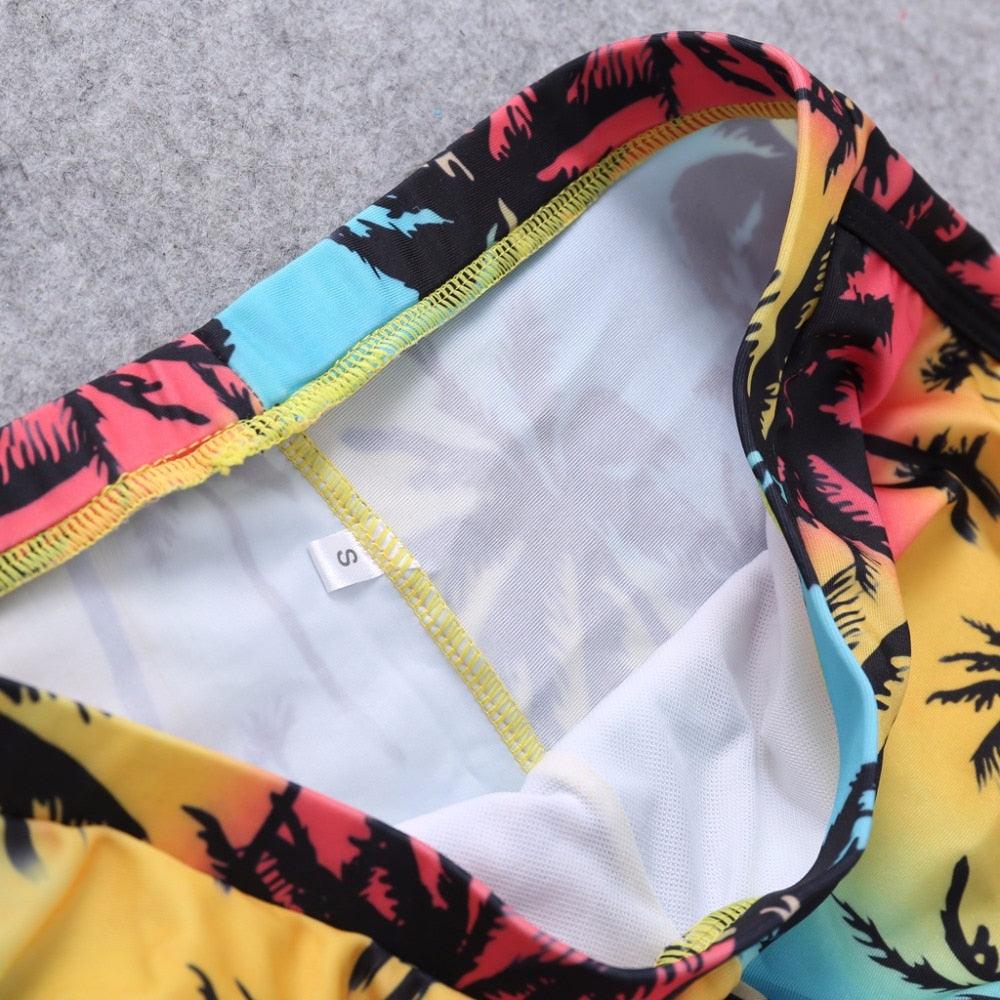 Women Crop Top Swimsuit High Waist Shorts Floral Bikini Beach Swimwear Beachwear New Women's Halter High Waist Bikini Two Piece Swimsuits Matching Soft Bathing Suits