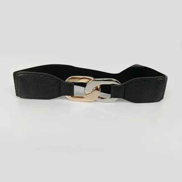 Women Elegant Elastic Stretch Wide Dress Belt Big Chain Waistbands For Women Luxury Party Belts For Dresses