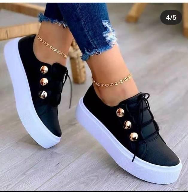 Women Gold Sneakers White Round Head Platform Causal Sports Cute Pink Fashion Flats Exclusive Women's Cult Fashionable High Platform Calf White Sneaker Lace Up Stylish Casual Walking Sneakers