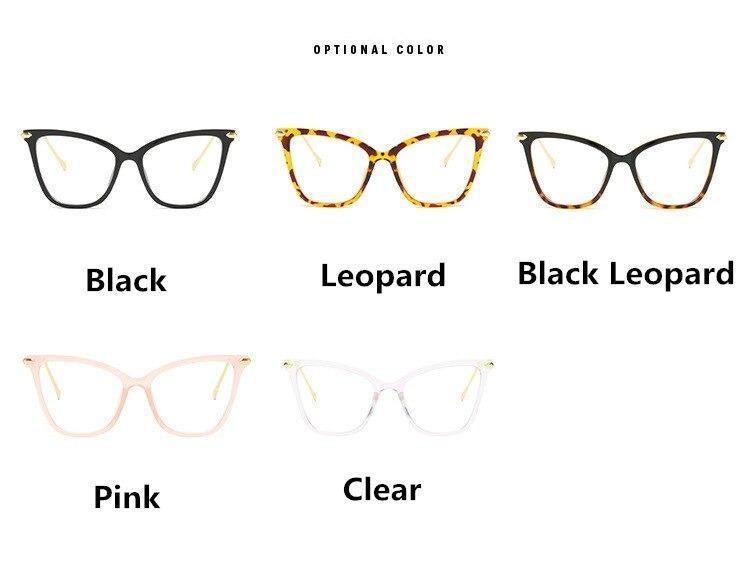 Women Luxury Cat Eye Sunglasses For Women Glasses Oversized Frame Transparent Lens Eyeglasses Computer Optical For Prescription Glasses For Women