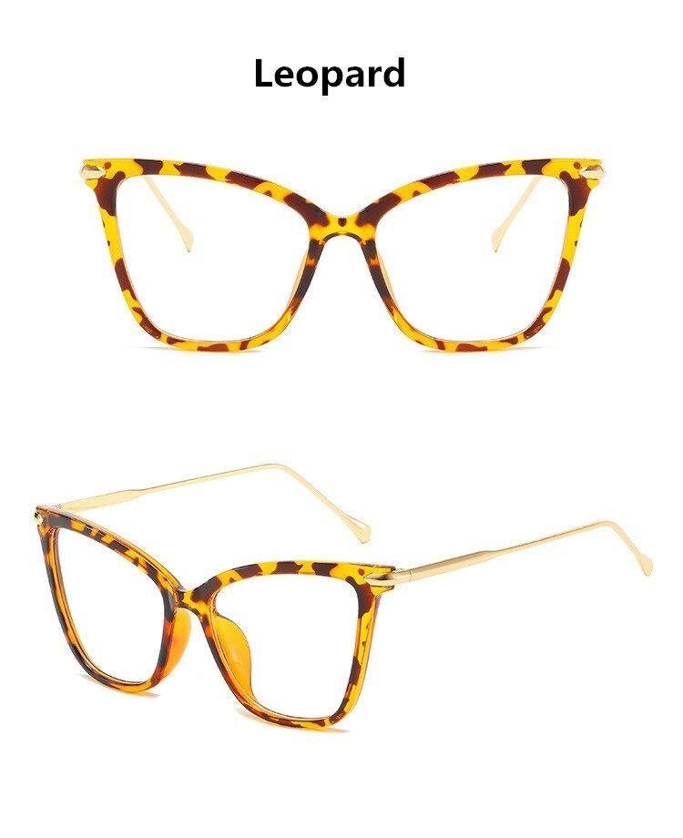 Women Luxury Cat Eye Sunglasses For Women Glasses Oversized Frame Transparent Lens Eyeglasses Computer Optical For Prescription Glasses For Women