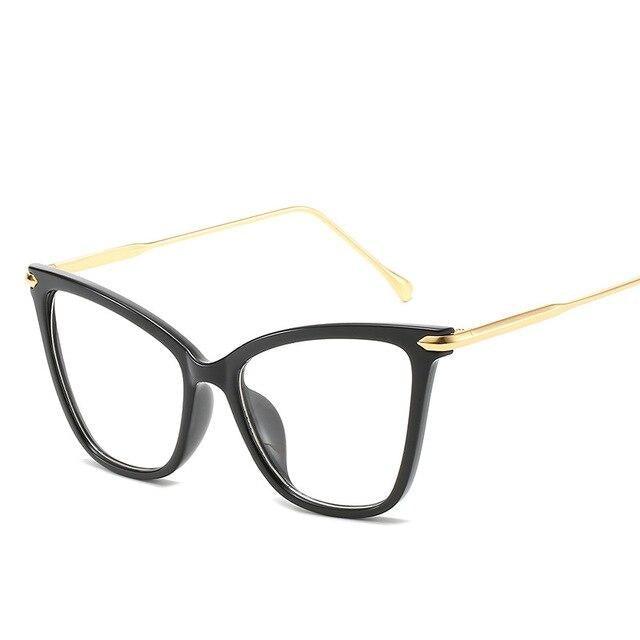 Women Luxury Cat Eye Sunglasses For Women Glasses Oversized Frame Transparent Lens Eyeglasses Computer Optical For Prescription Glasses For Women