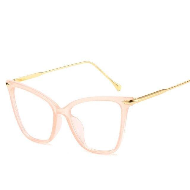 Women Luxury Cat Eye Sunglasses For Women Glasses Oversized Frame Transparent Lens Eyeglasses Computer Optical For Prescription Glasses For Women