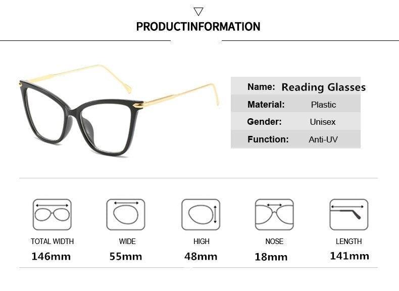 Women Luxury Cat Eye Sunglasses For Women Glasses Oversized Frame Transparent Lens Eyeglasses Computer Optical For Prescription Glasses For Women