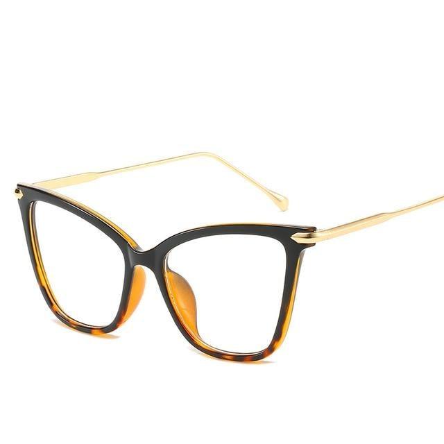 Women Luxury Cat Eye Sunglasses For Women Glasses Oversized Frame Transparent Lens Eyeglasses Computer Optical For Prescription Glasses For Women