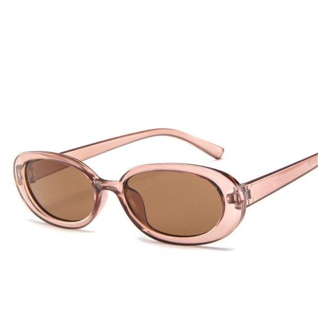 Women Luxury Pink Oval Sunglasses Retro Design Glasses Female Small Eyewear Women Elegant Reader Glasses Ultra Slim Compact Unisex Light Weight Glasses For Women