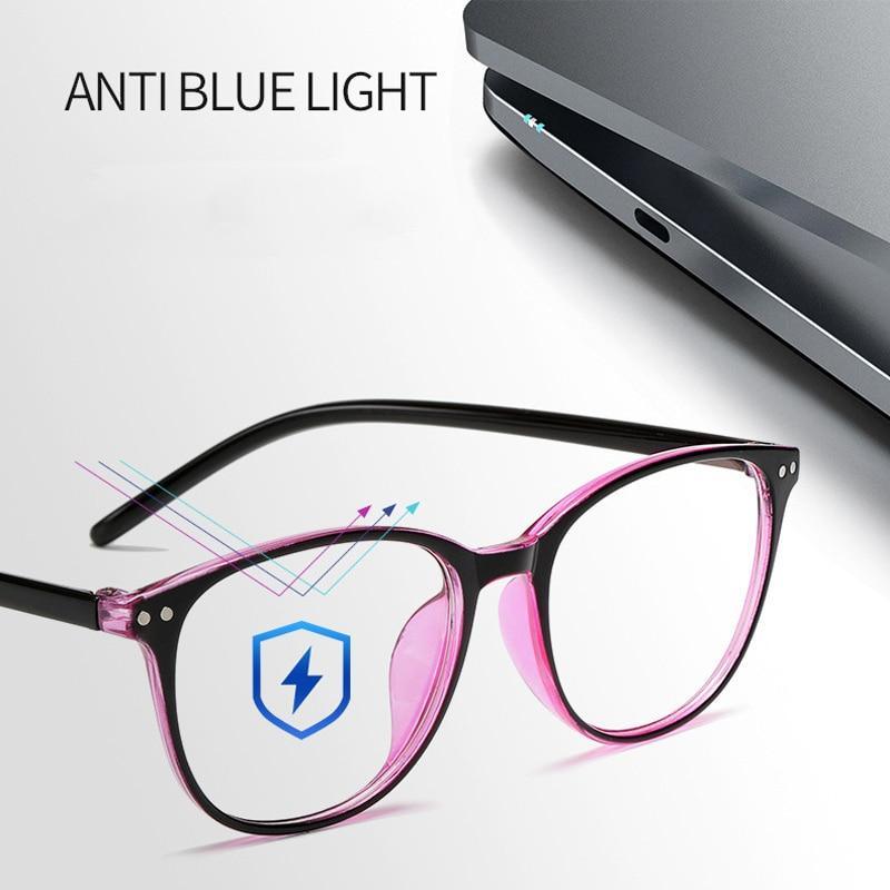 Women Myopia Glasses Ladies Blue And Anti Eye Strain Headache Computer Glasses Transparent Lens Film Coated Oval Formed Myopia Glasses -1.0 -1.5 -2.0 -2.5 -3.0 -3.5 -4.0 -4.5 -5.0 -5.5