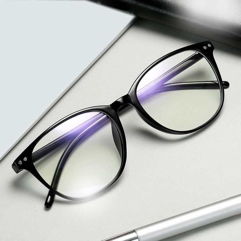 Women Myopia Glasses Ladies Blue And Anti Eye Strain Headache Computer Glasses Transparent Lens Film Coated Oval Formed Myopia Glasses -1.0 -1.5 -2.0 -2.5 -3.0 -3.5 -4.0 -4.5 -5.0 -5.5