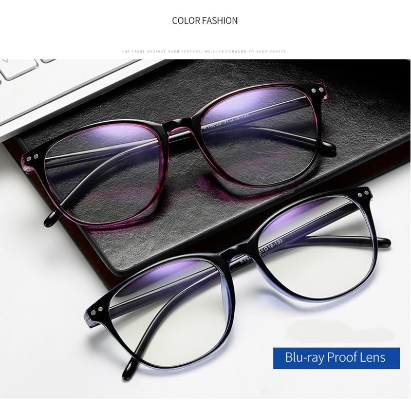 Women Myopia Glasses Ladies Blue And Anti Eye Strain Headache Computer Glasses Transparent Lens Film Coated Oval Formed Myopia Glasses -1.0 -1.5 -2.0 -2.5 -3.0 -3.5 -4.0 -4.5 -5.0 -5.5