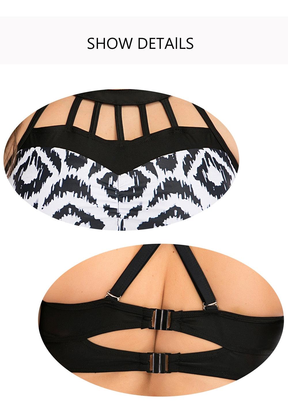 Women Push Up Bikini Sets Swimwear Women Swimsuit Plus Larges Size Bathing Swimming Suits Beachwear Women's Swimsuits Halter Push Up Bikini Two Piece Bathing Suits Women Plus Size Bikini