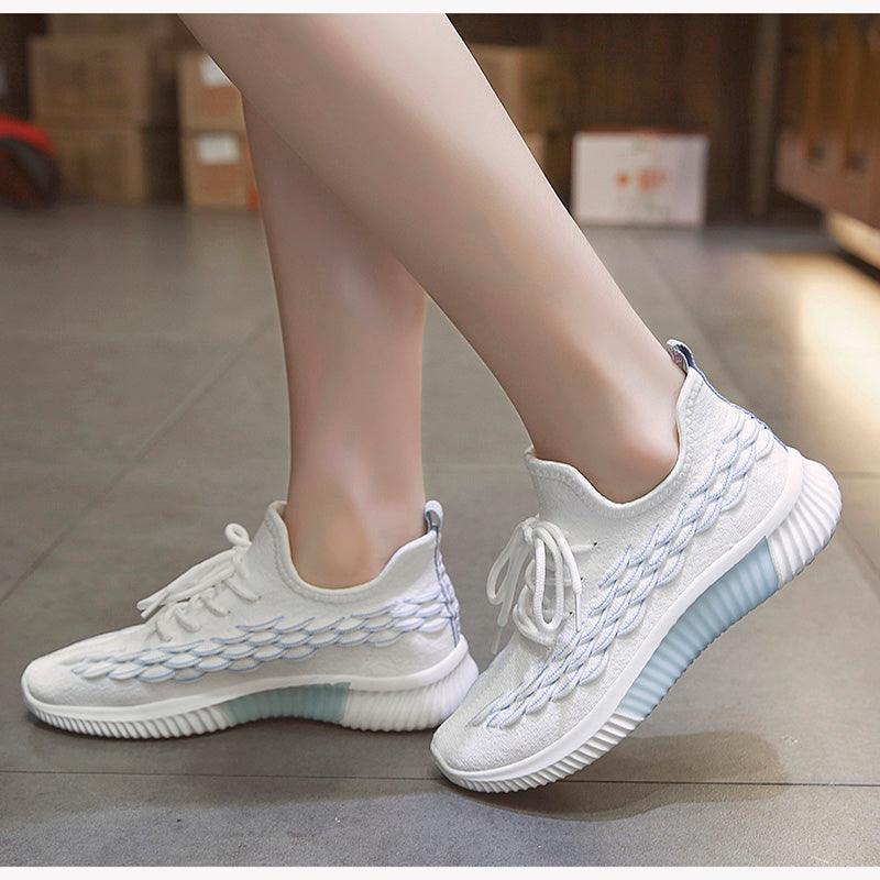 Women Running Sneakers Shoes Vulcanized Women's Casual Flats Elegant Soft Walking Shoes Breathable Non Slip Tennis Athletic Shoe For Casual Gym And Work