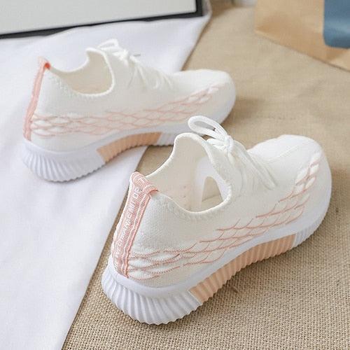 Women Running Sneakers Shoes Vulcanized Women's Casual Flats Elegant Soft Walking Shoes Breathable Non Slip Tennis Athletic Shoe For Casual Gym And Work