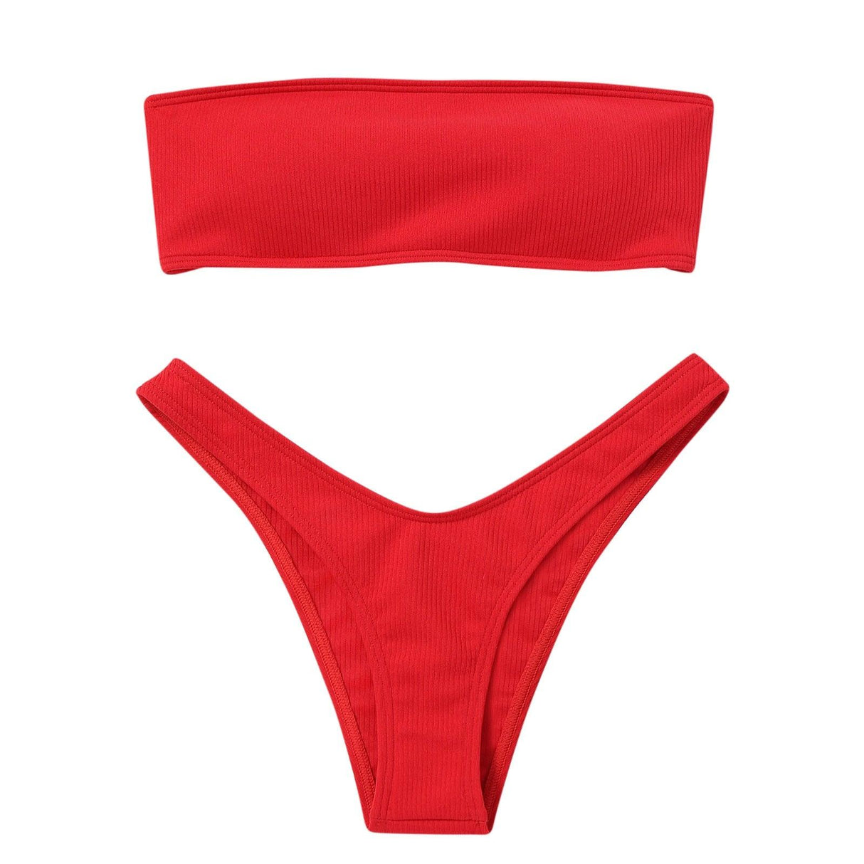 Women's Bikini Two Piece Swimsuit Swimwear Beach Bathing Suit Woman Two-Piece Strapless Padded High Cut Bandeau Bathing Suit Swimwear