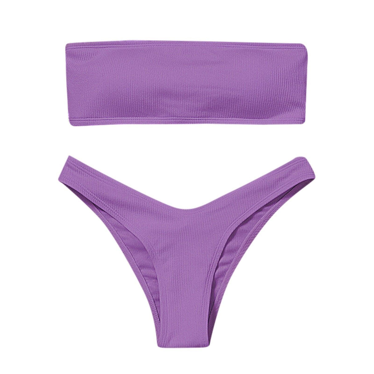 Women's Bikini Two Piece Swimsuit Swimwear Beach Bathing Suit Woman Two-Piece Strapless Padded High Cut Bandeau Bathing Suit Swimwear