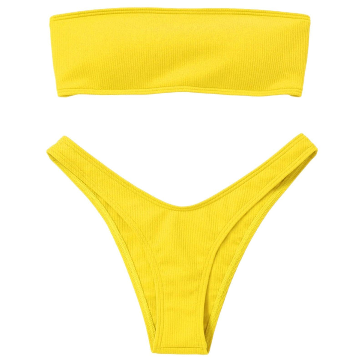 Women's Bikini Two Piece Swimsuit Swimwear Beach Bathing Suit Woman Two-Piece Strapless Padded High Cut Bandeau Bathing Suit Swimwear