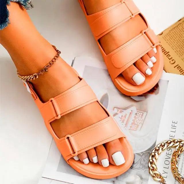 Womens Black Buckle Sandals Soft Casual Thick Comfort Fashion Stylish Design Women Sandals