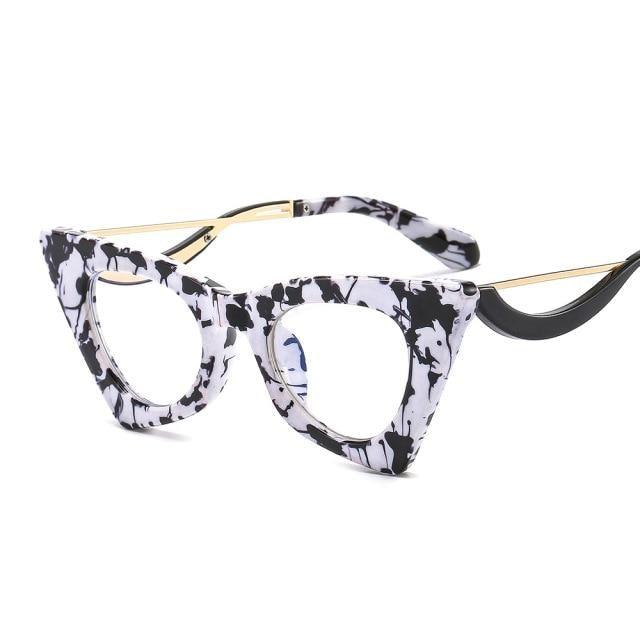 Womens Cat Eye Glasses Frame Fashion Designer Prescription eyeglasses With Clear Lens Fashion Cat Eye Womans Optical Glasses Prescription Lens Small Frames Women Transparent Glasses Eyeglasses Frames