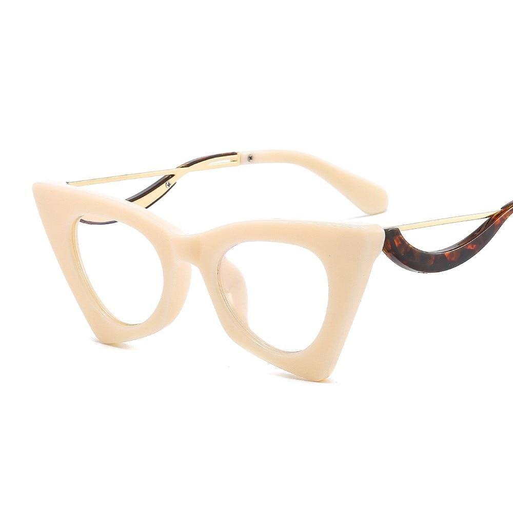 Womens Cat Eye Glasses Frame Fashion Designer Prescription eyeglasses With Clear Lens Fashion Cat Eye Womans Optical Glasses Prescription Lens Small Frames Women Transparent Glasses Eyeglasses Frames