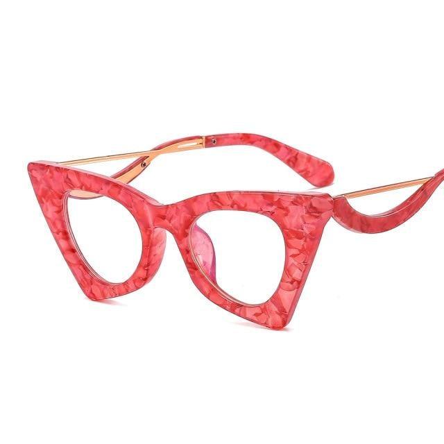 Womens Cat Eye Glasses Frame Fashion Designer Prescription eyeglasses With Clear Lens Fashion Cat Eye Womans Optical Glasses Prescription Lens Small Frames Women Transparent Glasses Eyeglasses Frames