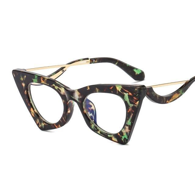 Womens Cat Eye Glasses Frame Fashion Designer Prescription eyeglasses With Clear Lens Fashion Cat Eye Womans Optical Glasses Prescription Lens Small Frames Women Transparent Glasses Eyeglasses Frames