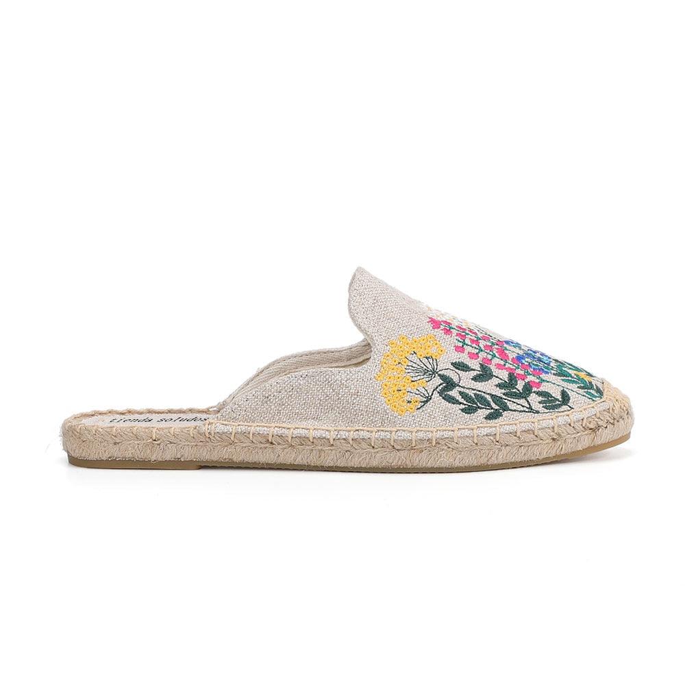 Womens Flip Flops Slippers Real Hemp Summer Rubber Floral Slides Woman Shoes Comfy House Shoes Indoor Outdoor Cozy Womens Slipper Hard Sole Orthopedic Hemp Linen Slides Slippers