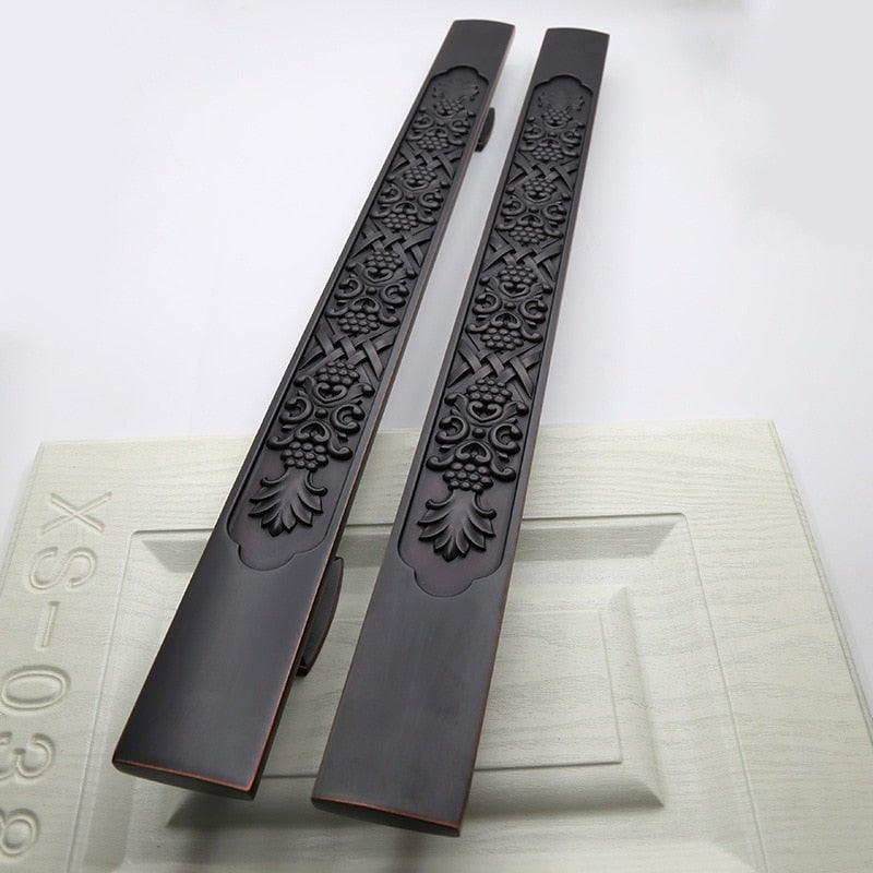 Wooden Door Glass Knob Handle Hotel Villa European Style Simple Antique Black Surface Mounted Solid Barn Pull Hand Wardrobe Shoe Cabinet Bathroom Cabinet Handle Drawer Handle