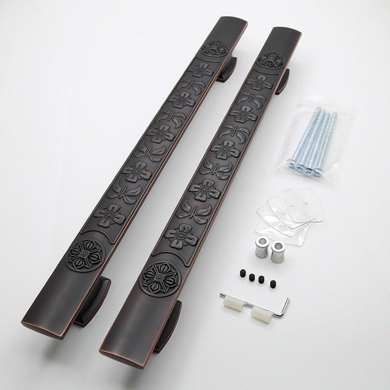 Wooden Door Glass Knob Handle Hotel Villa European Style Simple Antique Black Surface Mounted Solid Barn Pull Hand Wardrobe Shoe Cabinet Bathroom Cabinet Handle Drawer Handle