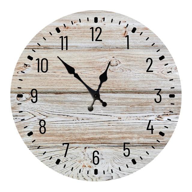 Wooden Wall Clock 10 Inch Silent Non Ticking Quartz Wall Clock 10 Inch Silent Non-Ticking Wooden Wall Clocks Battery Operated Country Retro Rustic Style Decorative for Living Room Kitchen Retro Fashion Wood Wall Clock Decorative for Living Room Kitchen