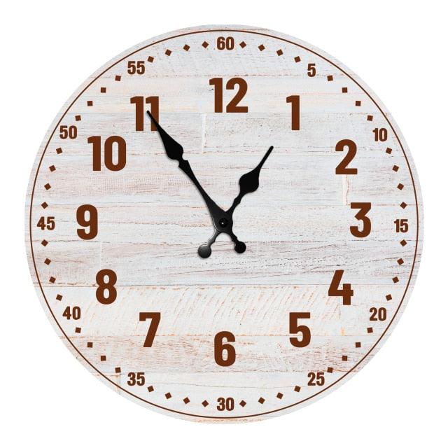 Wooden Wall Clock 10 Inch Silent Non Ticking Quartz Wall Clock 10 Inch Silent Non-Ticking Wooden Wall Clocks Battery Operated Country Retro Rustic Style Decorative for Living Room Kitchen Retro Fashion Wood Wall Clock Decorative for Living Room Kitchen