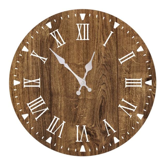 Wooden Wall Clock 10 Inch Silent Non Ticking Quartz Wall Clock 10 Inch Silent Non-Ticking Wooden Wall Clocks Battery Operated Country Retro Rustic Style Decorative for Living Room Kitchen Retro Fashion Wood Wall Clock Decorative for Living Room Kitchen