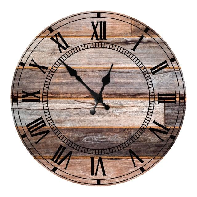 Wooden Wall Clock 10 Inch Silent Non Ticking Quartz Wall Clock 10 Inch Silent Non-Ticking Wooden Wall Clocks Battery Operated Country Retro Rustic Style Decorative for Living Room Kitchen Retro Fashion Wood Wall Clock Decorative for Living Room Kitchen