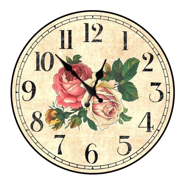 Wooden Wall Clock 10 Inch Silent Non Ticking Quartz Wall Clock 10 Inch Silent Non-Ticking Wooden Wall Clocks Battery Operated Country Retro Rustic Style Decorative for Living Room Kitchen Retro Fashion Wood Wall Clock Decorative for Living Room Kitchen