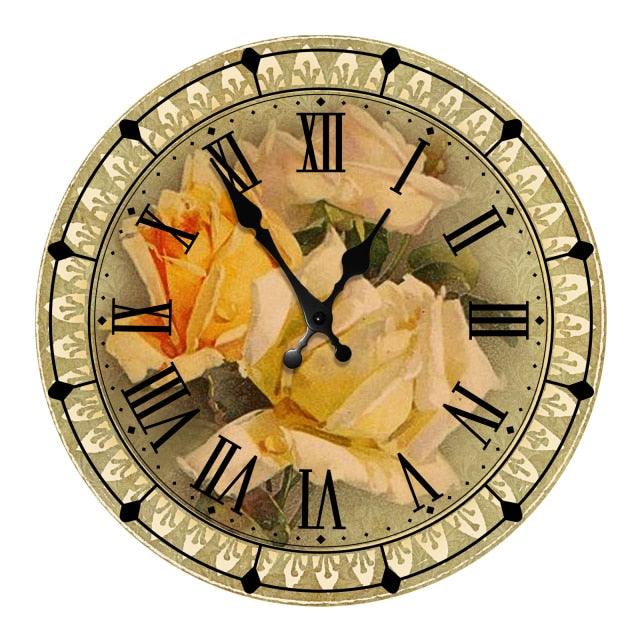 Wooden Wall Clock 10 Inch Silent Non Ticking Quartz Wall Clock 10 Inch Silent Non-Ticking Wooden Wall Clocks Battery Operated Country Retro Rustic Style Decorative for Living Room Kitchen Retro Fashion Wood Wall Clock Decorative for Living Room Kitchen