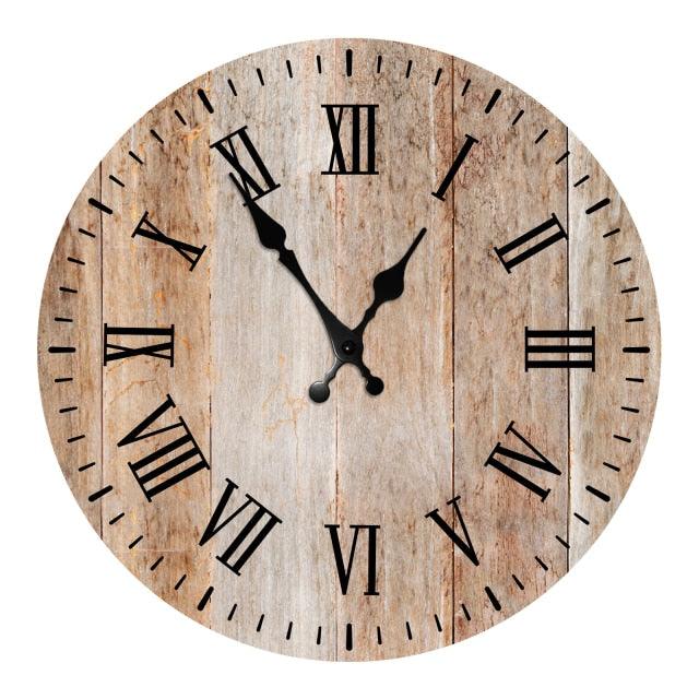 Wooden Wall Clock 10 Inch Silent Non Ticking Quartz Wall Clock 10 Inch Silent Non-Ticking Wooden Wall Clocks Battery Operated Country Retro Rustic Style Decorative for Living Room Kitchen Retro Fashion Wood Wall Clock Decorative for Living Room Kitchen