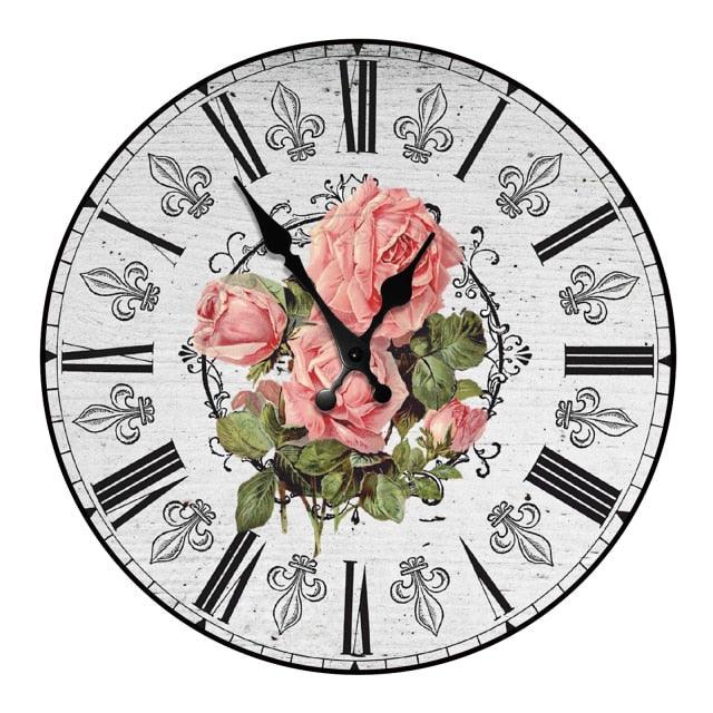 Wooden Wall Clock 10 Inch Silent Non Ticking Quartz Wall Clock 10 Inch Silent Non-Ticking Wooden Wall Clocks Battery Operated Country Retro Rustic Style Decorative for Living Room Kitchen Retro Fashion Wood Wall Clock Decorative for Living Room Kitchen